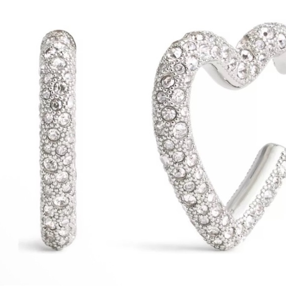 Coach Pavé Heart Hoop Earrings - Picture 2 of 4